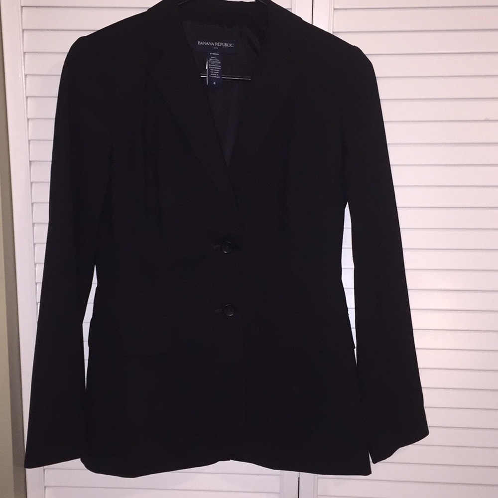 Banana republic black wool blazer size 4